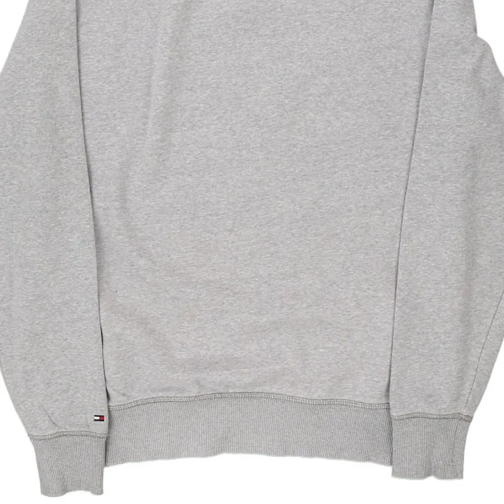 Tommy Hilfiger Spellout Hoodie - Large Grey Cotton Blend