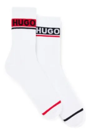 Two-pack of quarter-length socks with logo details