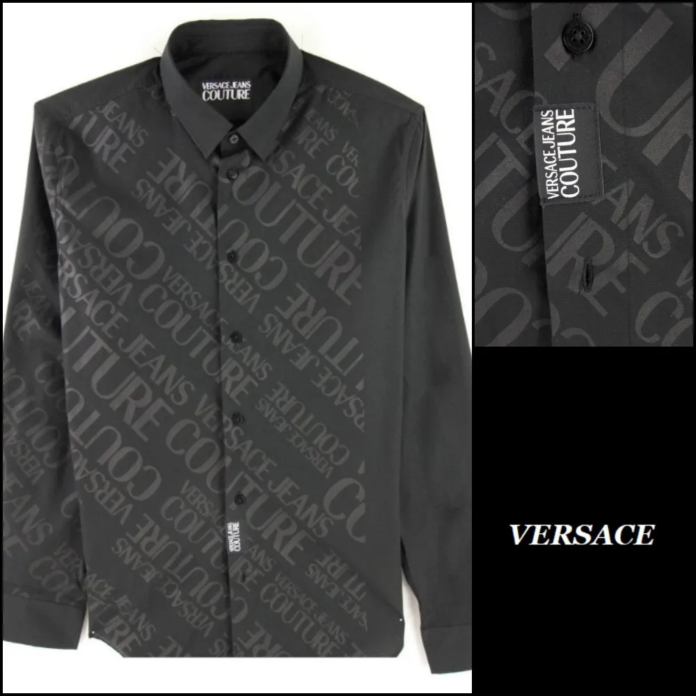 VERSACE JEANS  |Long Sleeves Cotton Logo Shirts