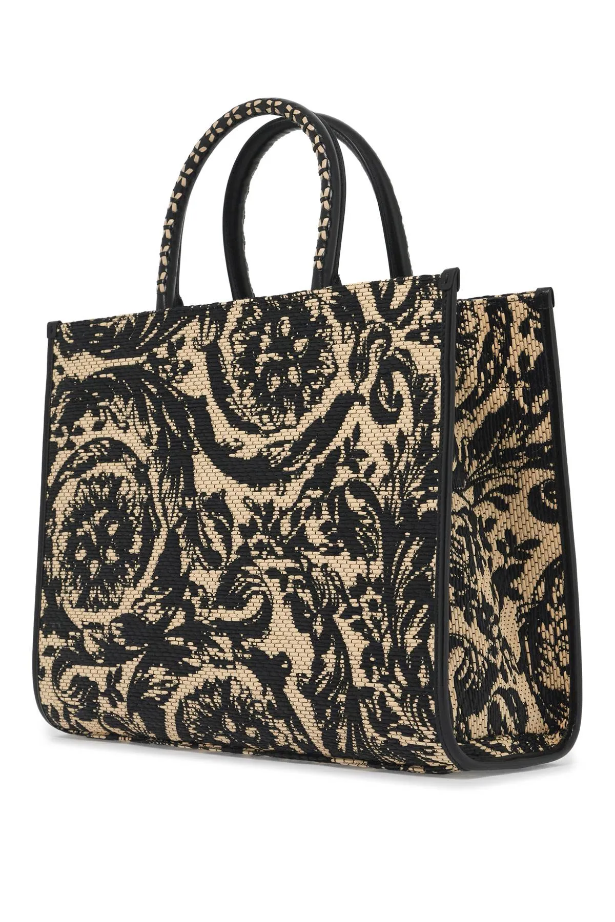 Versace    Versace Medium Athena Barocco Tote Bag In Raff