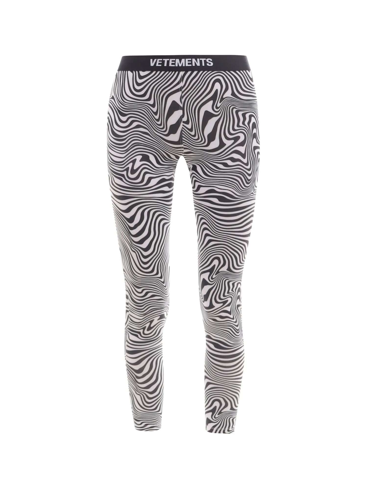 Vetements Zebra Printed Logo Waistband Leggings