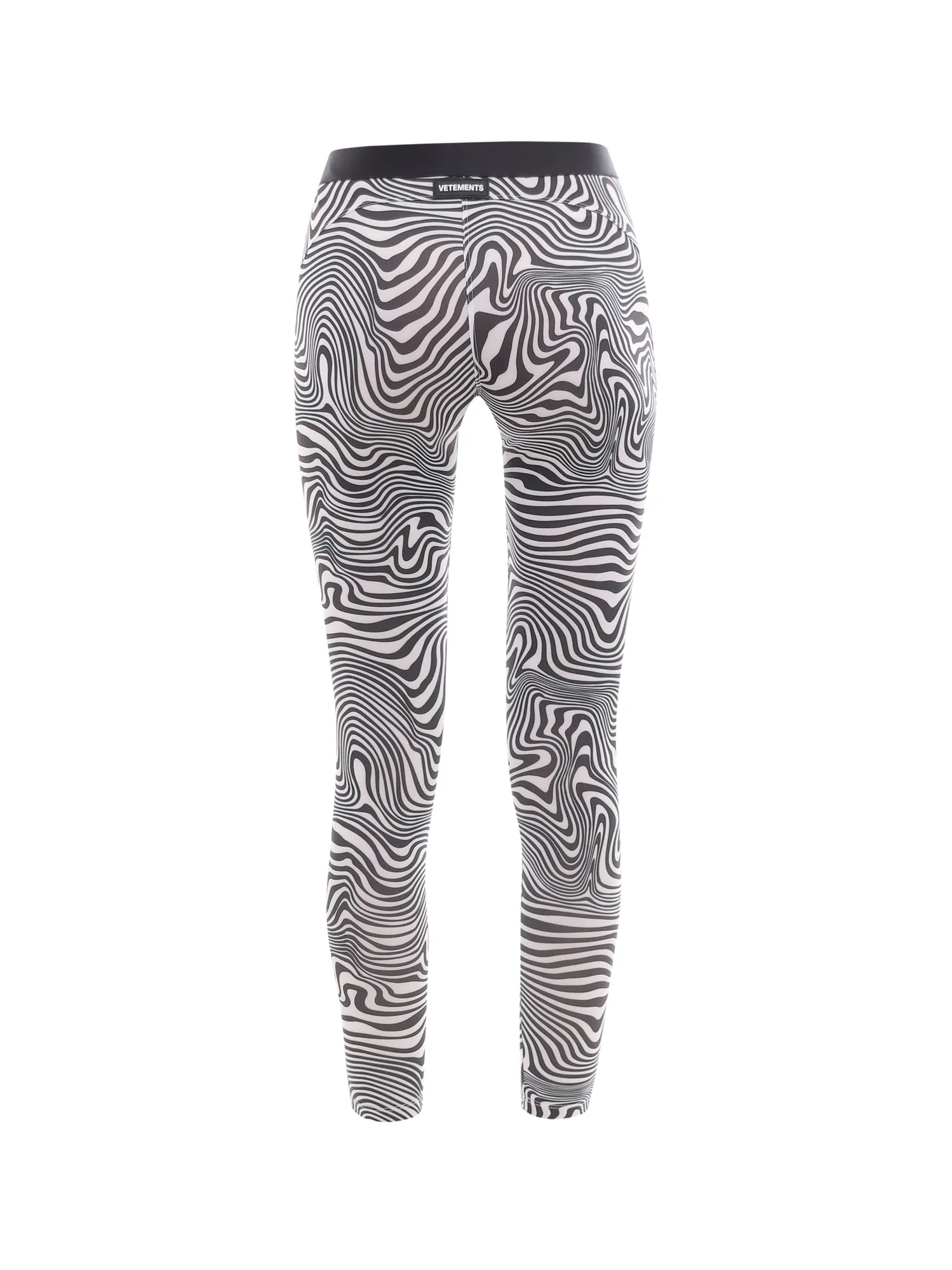 Vetements Zebra Printed Logo Waistband Leggings