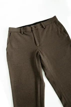 Walnut Brown Houndstooth Power-Stretch Pants