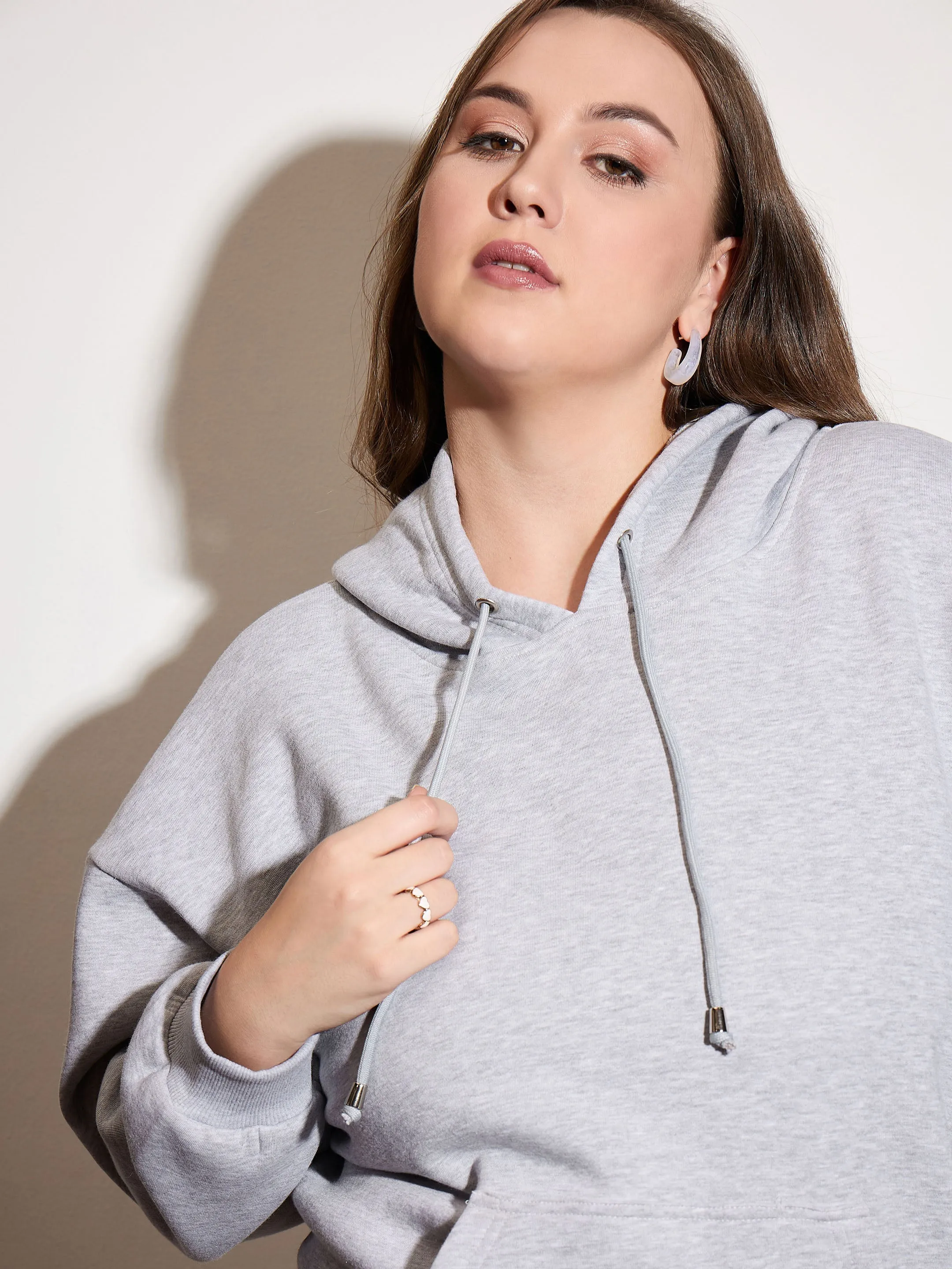 Women Grey Fleece Hoodie With Sweatpants