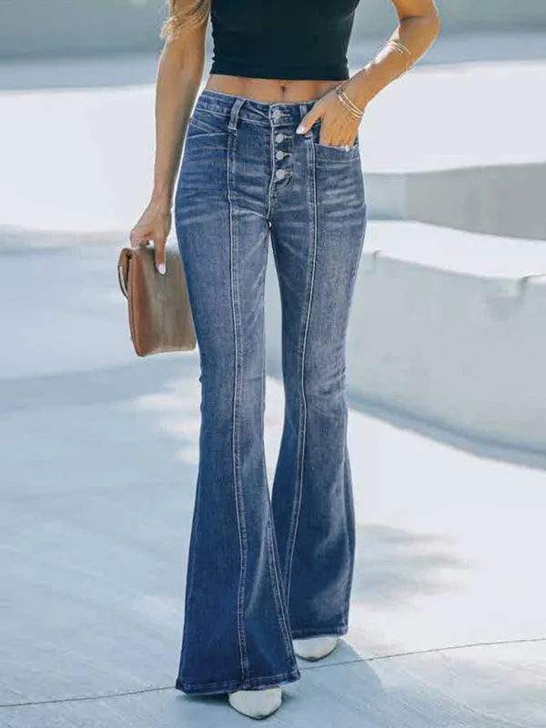 Women Jeans - High Waist Flared Jeans