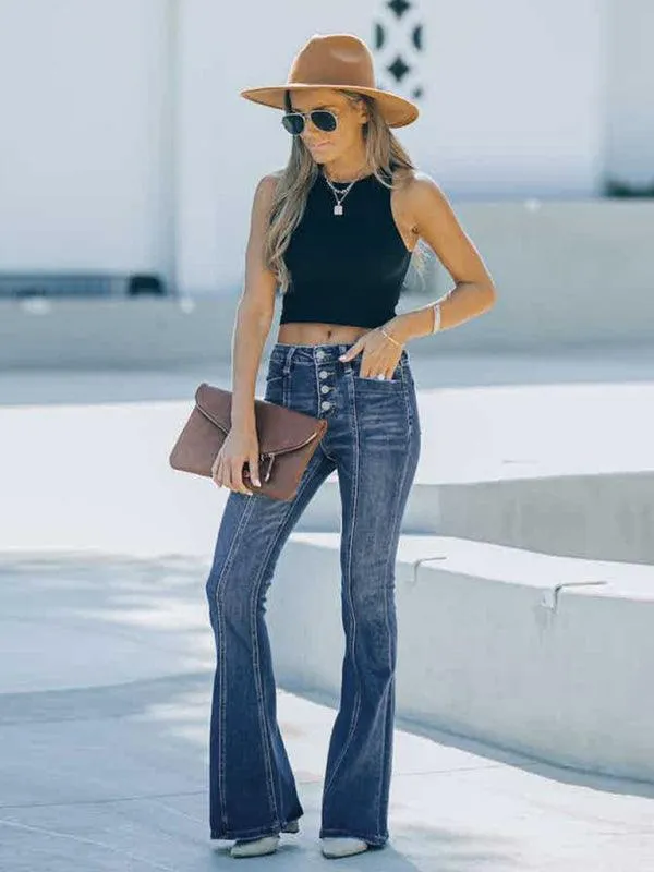 Women Jeans - High Waist Flared Jeans