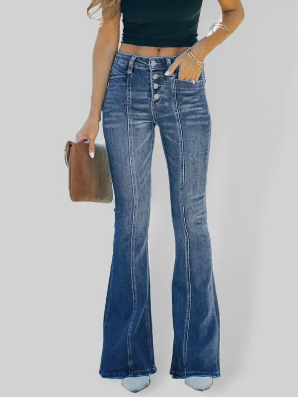 Women Jeans - High Waist Flared Jeans