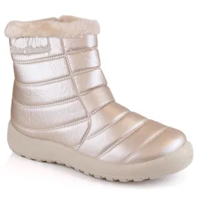 Women's waterproof patent snow boots, beige News 1467