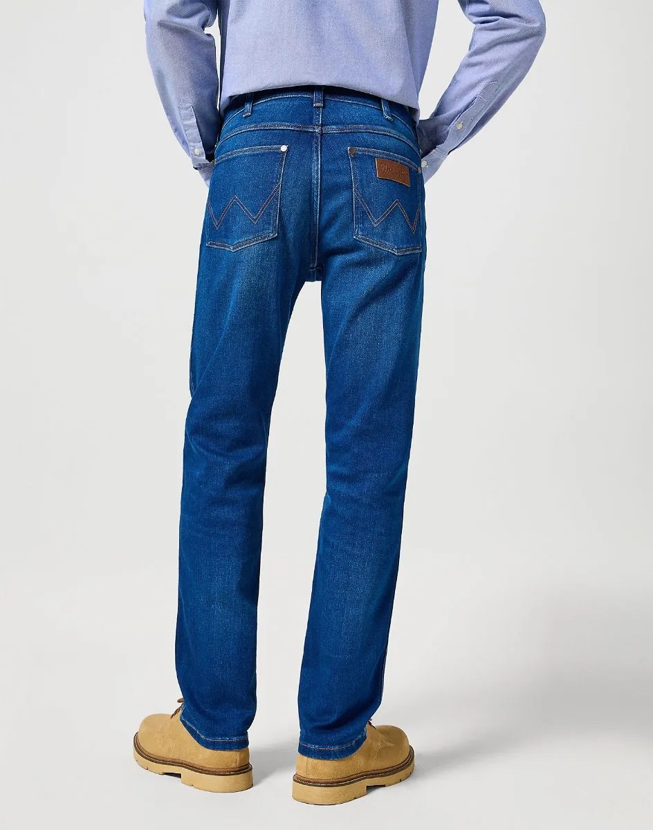 Wrangler Greensboro Straight Denim Jeans Blue Jam