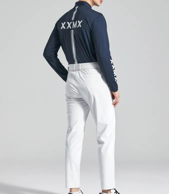 XEXYMIX  |Street Style Long Sleeves Plain Logo Polos