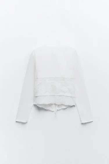 ZARA  |Casual Style Cotton Elegant Style Shirts & Blouses