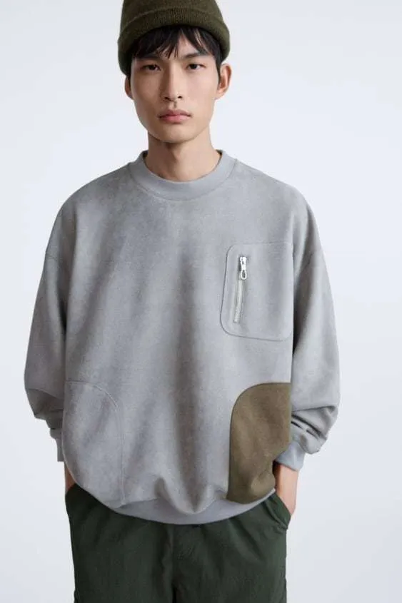 ZARA  |Long Sleeves Cotton Sweatshirts