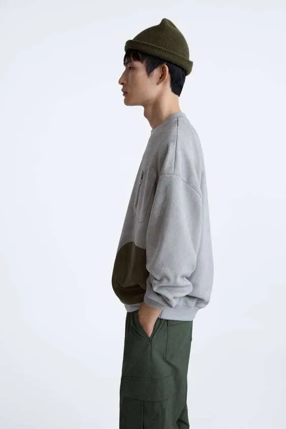 ZARA  |Long Sleeves Cotton Sweatshirts