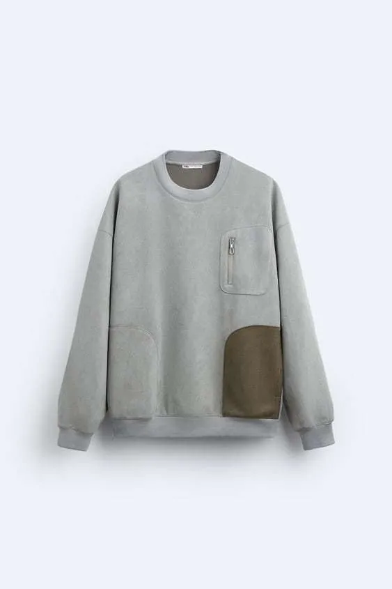 ZARA  |Long Sleeves Cotton Sweatshirts