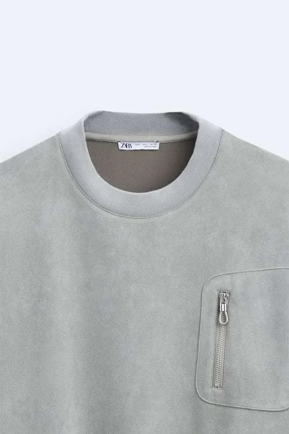 ZARA  |Long Sleeves Cotton Sweatshirts