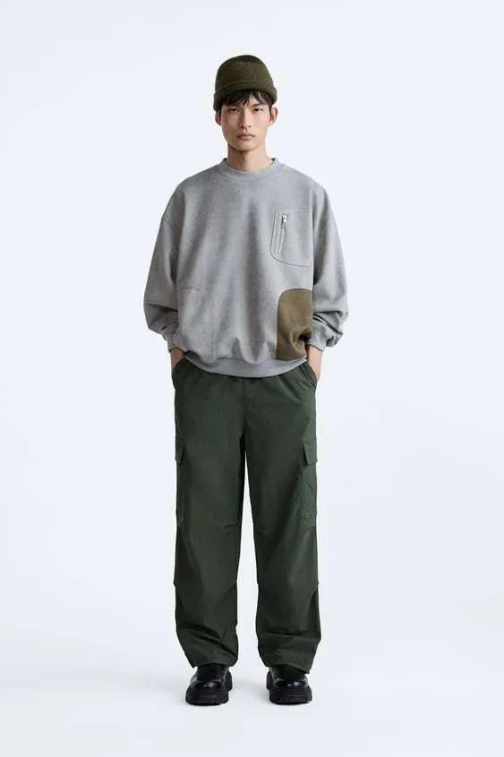 ZARA  |Long Sleeves Cotton Sweatshirts