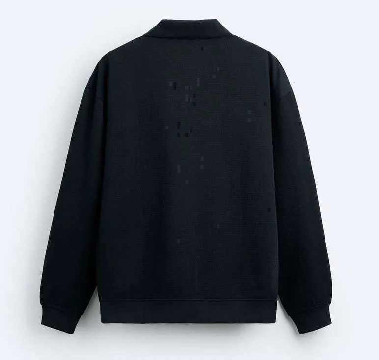 ZARA  |Long Sleeves Plain Polos