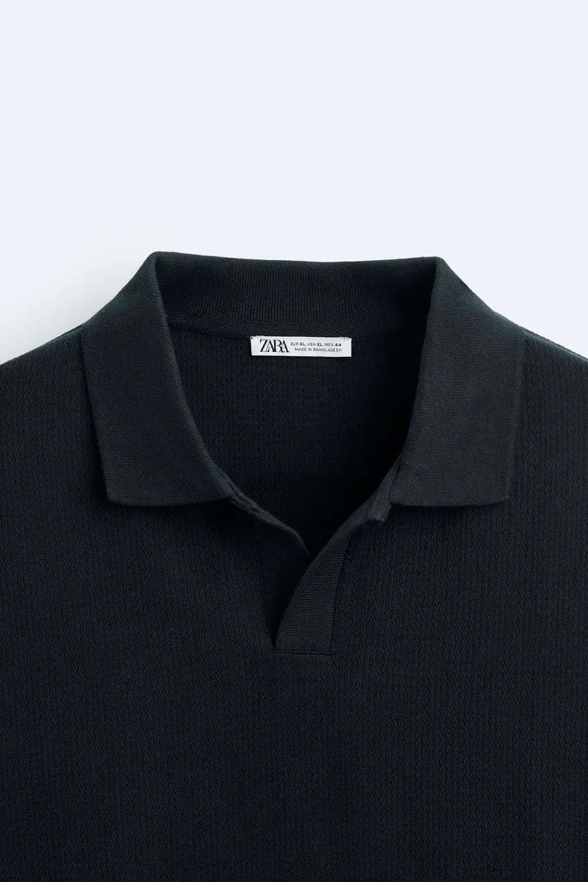 ZARA  |Long Sleeves Plain Polos