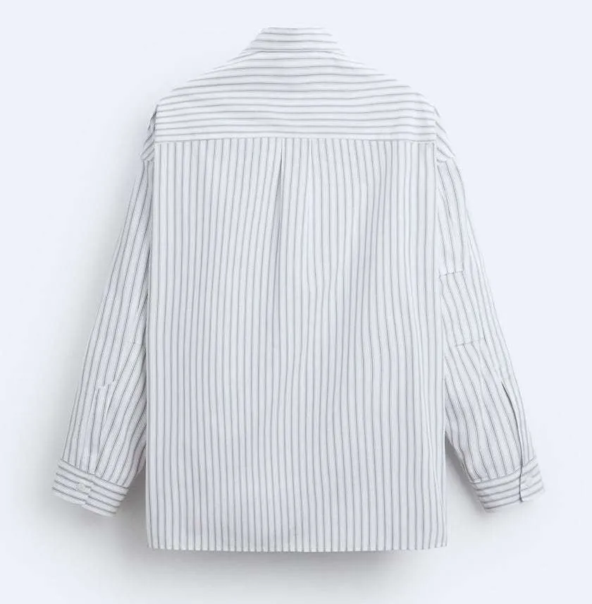 ZARA  |Stripes Long Sleeves Shirts